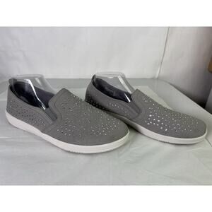 Skechers Womens 11 Wide Fit Slip On Air Cooled Memory Foam Shoes Rhinestones